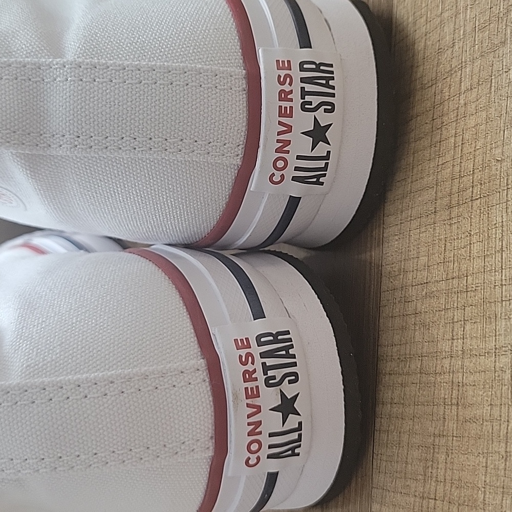 Converse White Sneakers with Blue Star Logo - Picture 6 of 13